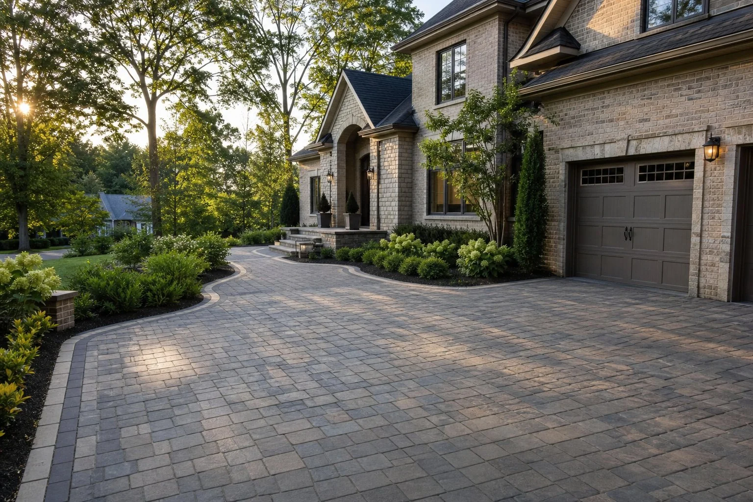 Finished paver driveway at a Silver Spring area home
