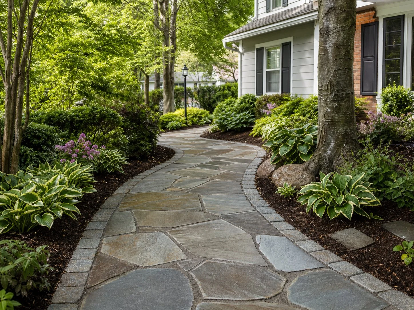 Flagstone garden walkway in Aspen Hill