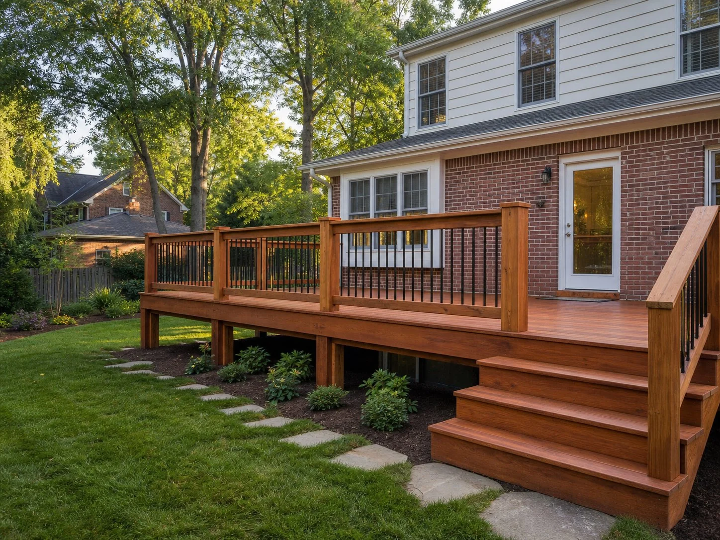 Finished custom cedar deck