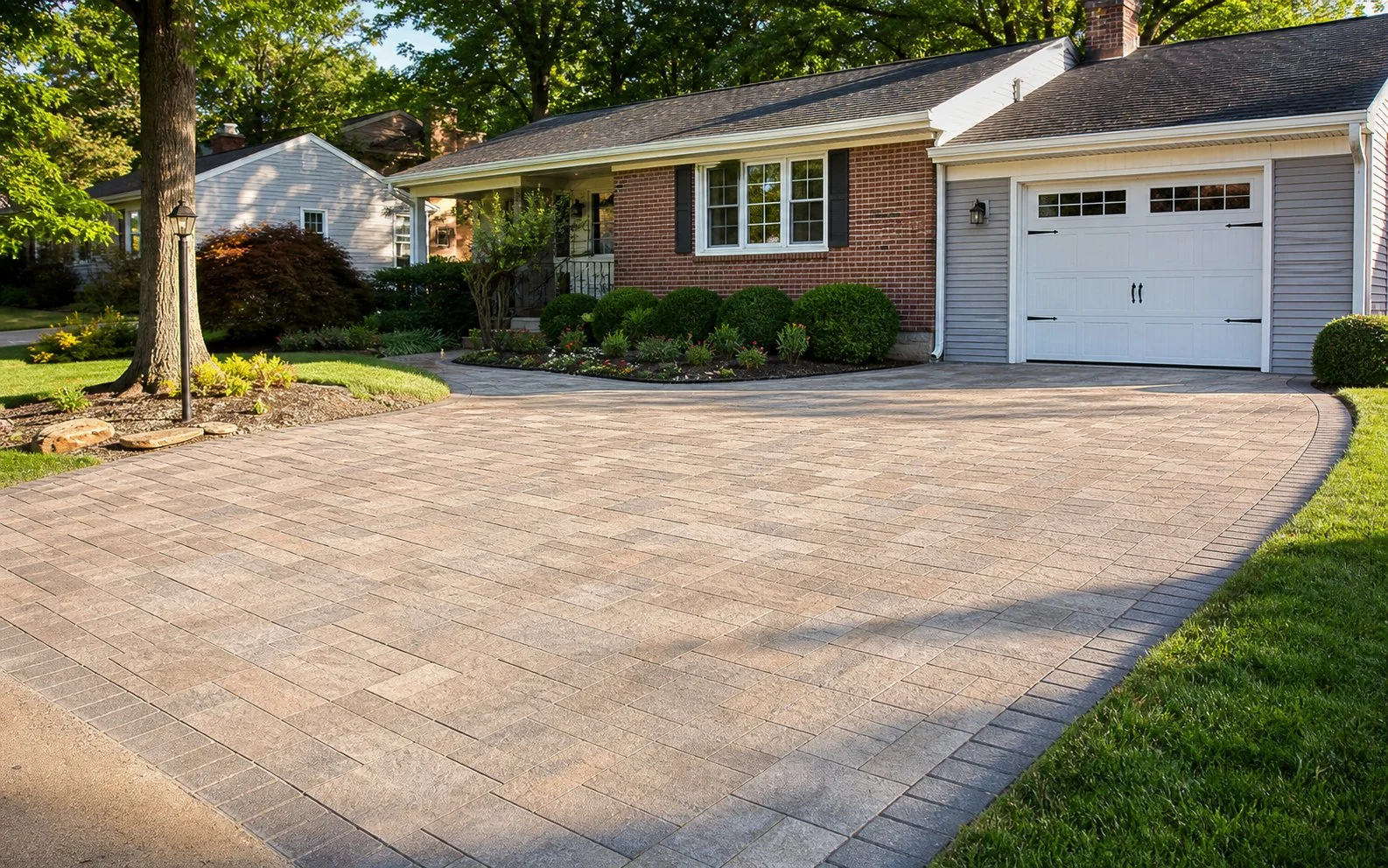 Finished paver driveway restoration in Four Corners